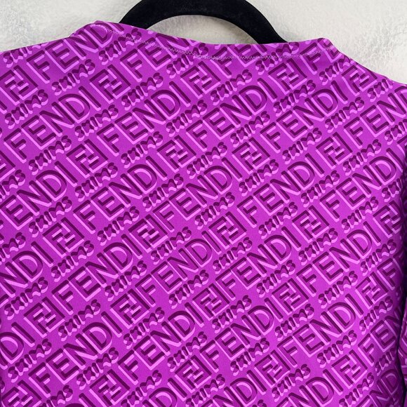 Fendi X Skims Bodysuit Purple Logo Plus 3X Mock Neck Long Sleeve - Picture 12 of 12